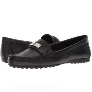 Coach Fredrica Black Leather Driving Loafers Size 7.5